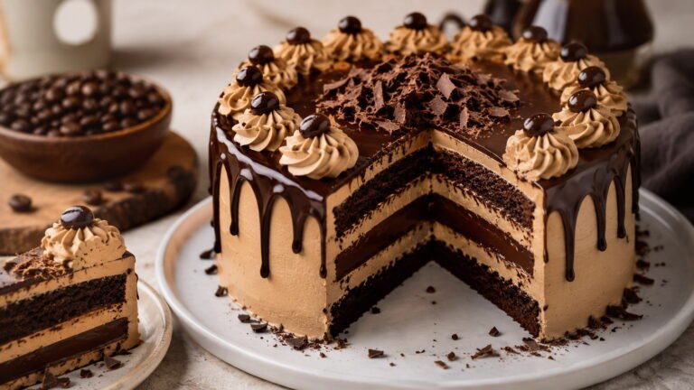 Layered Dessert with Coffee Buttercream and Chocolate Ganache