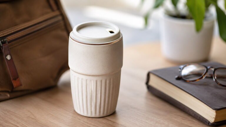 Ceramic Travel Coffee Mug with Ceramic Lid